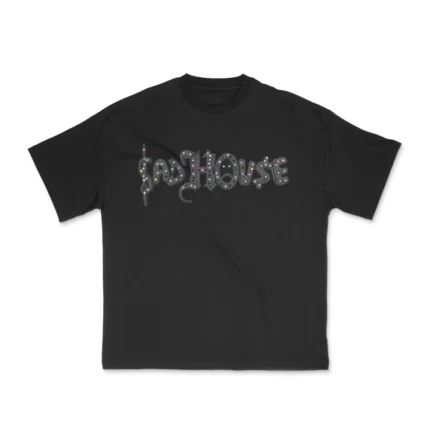 Sad House Rhinestone Tee – Black
