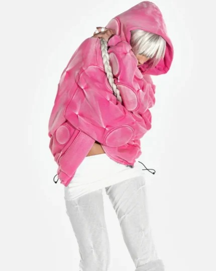 Badson BUBBLEGUM ‘OXYGEN’ PADDED ZIP-UP HOODIE